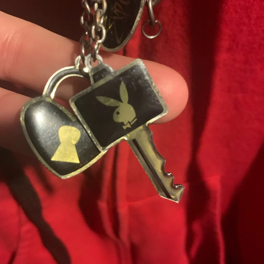 ⭐️SALE⭐️ Y2K RARE embroidered Playboy mini Hoodie w zipper pulley - Picture 4 of 8